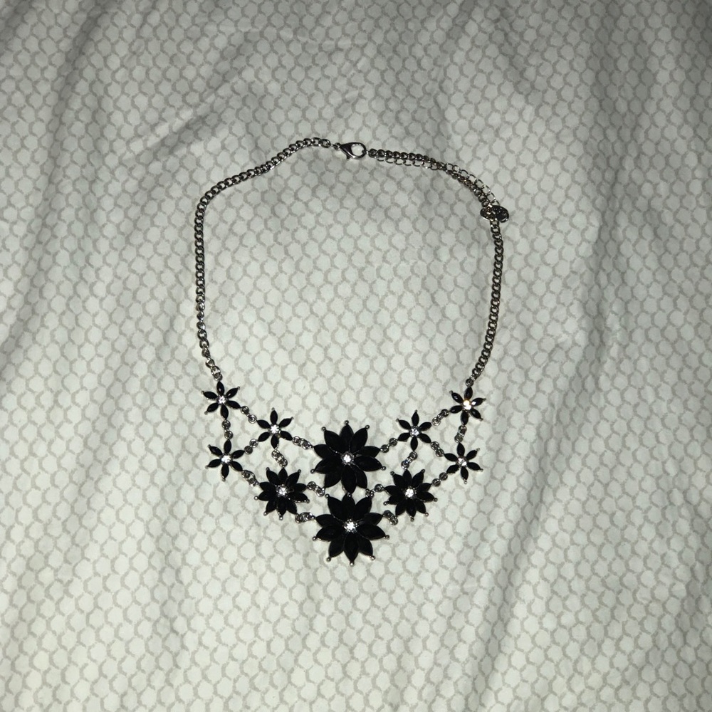 Black floral necklace